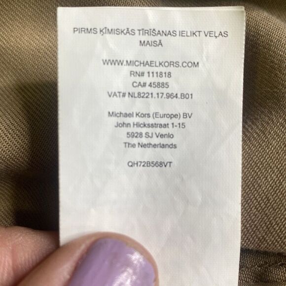 Michael Michael Kors Large Women’s Tan Classic Belted Lightweight Trench Coat - Picture 12 of 12